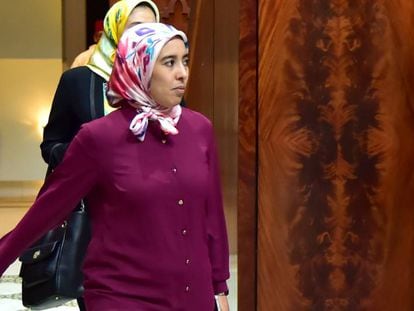La diputada marroquí Amina Maelainine, en el Parlamento en Rabat en 2017, en una imagen facilitada por el diario marroquí 'Ajbar al Yaum'.