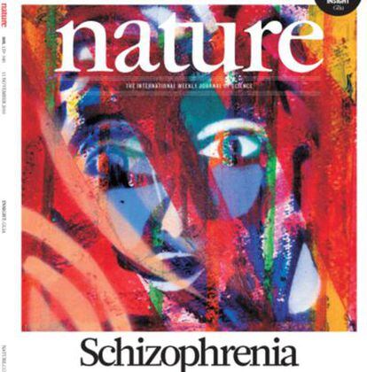 Obra artística de un enfermo de esquizofrenia, en la portada de la revista <i>Nature</i>.