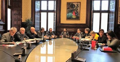 Reunión de la mesa del Parlament este miércoles.