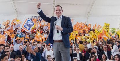 Ricardo Anaya, el domingo después de su registro como candidato.