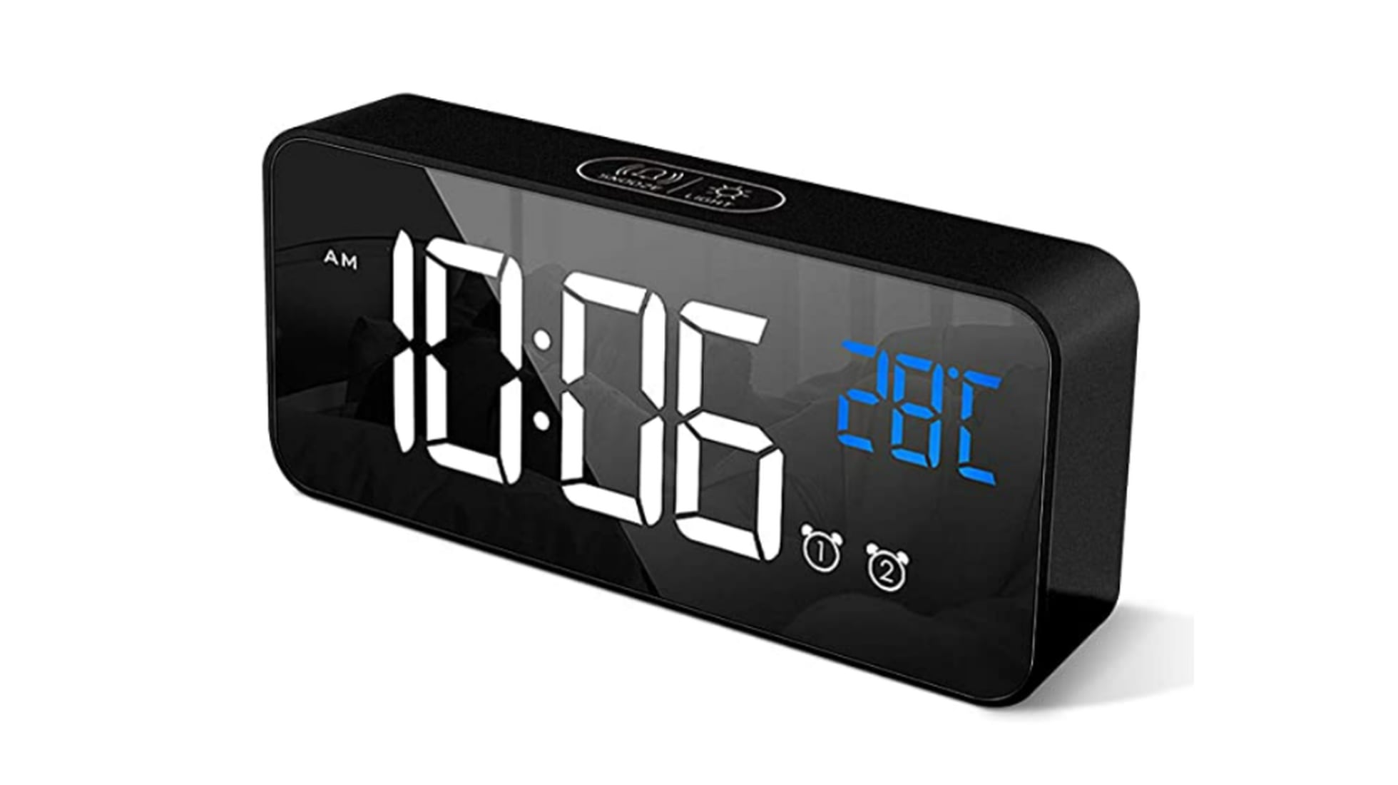  Reloj despertador digital inteligente con audio Bluetooth, despertador  inteligente, luz de ambiente colorido Q y pantalla digital, reloj  multifuncional para el hogar y la oficina (blanco) : Hogar y Cocina