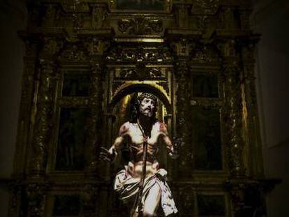 &#039;Cristo del perd&oacute;n&#039;, de Carmona (1753), expuesto en Cu&eacute;llar (Segovia), en la muestra de Las Edades del Hombre de 2017..