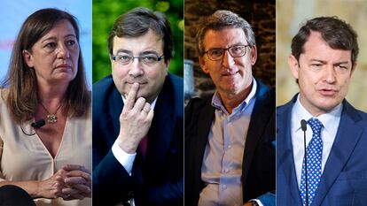 Francina Armengol, Fernández Vara, Núñez Feijóo y Alfonso Fernández Mañueco.