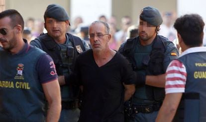 El presunto asesino de Eva Blanco, a su llegada a Torrejón.