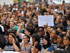 Manifestación en memoria de Adama Traore en París, en julio de 2017.