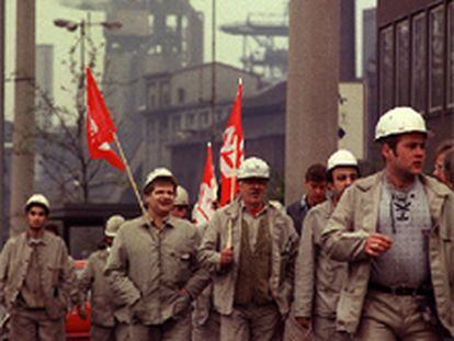 Obreros metalúrgicos de la cuenca del Ruhr, bastión del SPD.