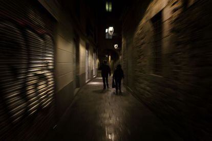 Una imagen nocturna de Barcelona.