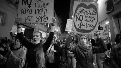 Manifestación en Sevilla por el día internacional de la mujer, el 8 de marzo de 2022.