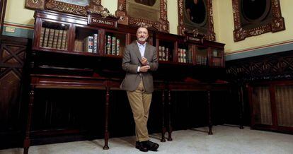 El escritor y académico Arturo Pérez-Reverte, con motivo de la presentación de "Falcó", su nueva novela