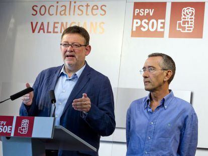 El secretario general del PSPV, Ximo Puig, y el portavoz parlamentario, Antonio Torres.