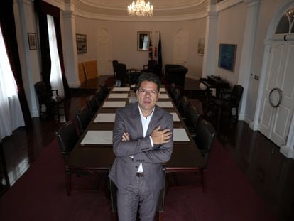 Fabian Picardo, ministro principal de Gibraltar, en la sede gubernativa, el jueves.