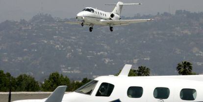 Aviones privados en Santa Mónica (California).