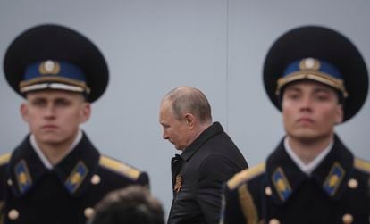 El presidente ruso, Vladímir Putin, llegaba este lunes para las ceremonias en recuerdo del Día de la Victoria en Moscú.