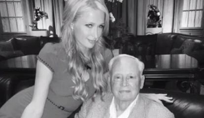 Paris Hilton con su abuelo Barron Hilton, en una imagen de su Instagram.