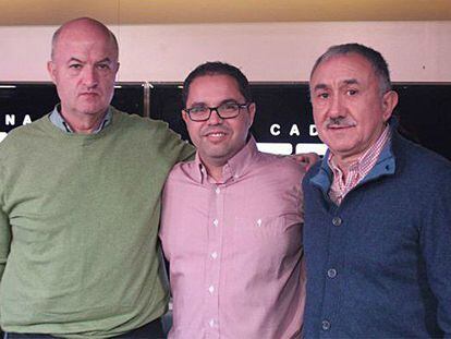 De izquierda a derecha, Miguel Ángel Cilleros, Gustavo Santana y Josep Maria Álvarez.