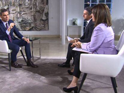 Imagen de la entrevista del presidente Pedro Sánchez en TVE.