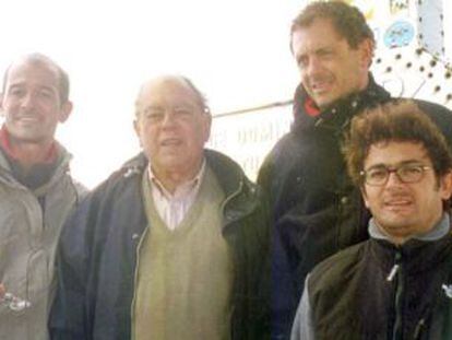 Jordi Pujol con sus hijos Pere (izquierda), Jordi y Oriol (con gafas).