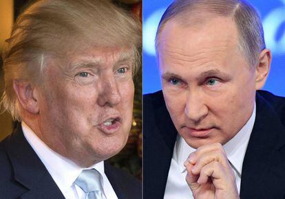 Donald Trump, a la derecha, y Vlad&iacute;mir Putin. 