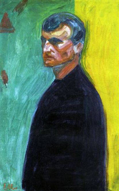Autorretrato con dos colores de fondo, de 1904, obra de Edvard Munch vendida en subasta en Londres en 2006 por unos cinco millones de euros.