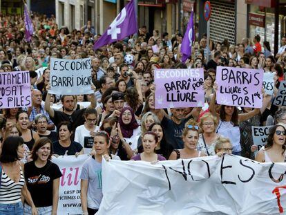 Concentración de repulsa por una agresión sexual en Manresa (Barcelona) el pasado verano.