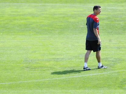 Galca, en un entrenamiento en Sant Adrià.