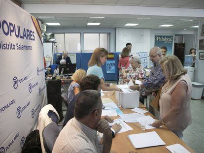 Votaciones del PP en el distrito de Salamanca (Madrid). 