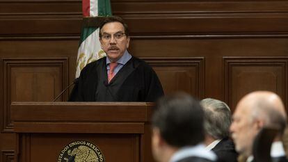 Javier Laynez rinde protesta como ministro de la Suprema Corte de Justicia de la Nación en 2019.