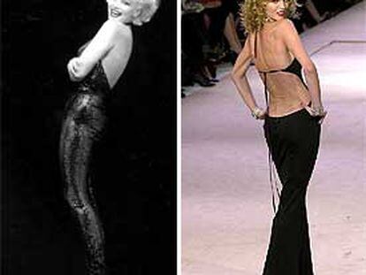 Marilyn Monroe, <b></b><i>chica</i> <b></b><i>Playboy</i> de 1953 (a la izquierda), y la modelo Eva Herzigova.