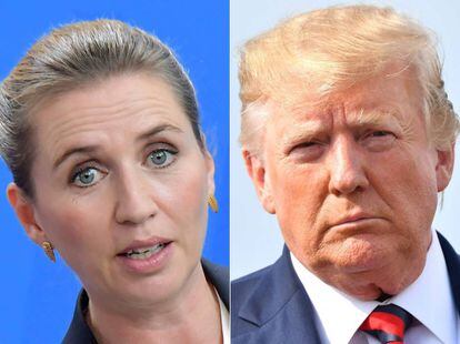 La primera minisrea de Dinamarca, Mette Frederiksen y el presidente de Estados Unidos, Donald Trump.