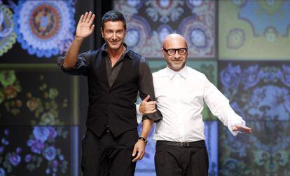 Domenico Dolce y Stefano Gabanna en la semana de la moda de Milán.