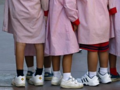 Alumnos de educación infantil en un colegio.