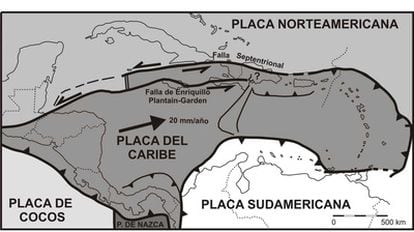 La falla de Enriquillo-Plantain Garden y la falla Septentrional son dos estructuras de primer orden en la geología del Caribe