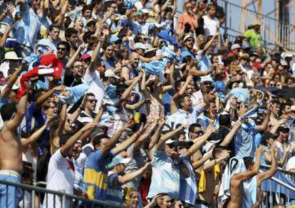 La afición argentina se saco las ganas de celebrar el pase a una final.