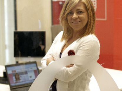 Elena Valenciano, en las oficinas del PSOE en Ferraz (Madrid).