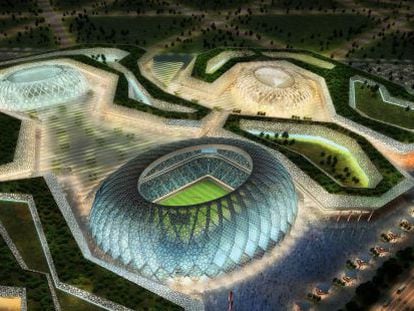 Proyecto del complejo de estadios que pretende construir Catar para el Mundial de 2022.