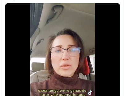 Rocío Cano, en una imagen de su vídeo en TikTok,