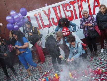 Concentración para pedir justicia tras la muerte de Lilia Ochisor, el 4 de mayo de 2019 en Barcelona.