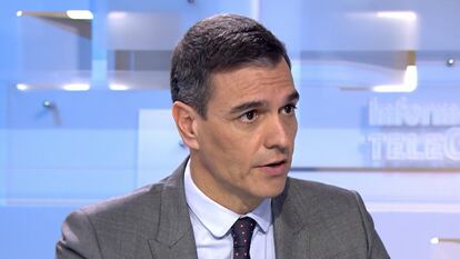 Pedro Sánchez, durante su entrevista en Telecinco.
