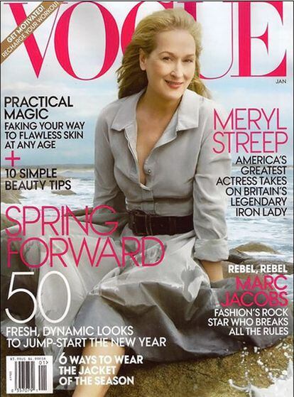 Meryl Streep protagoniza la portada del número de enero de la revista 'Vogue USA'.