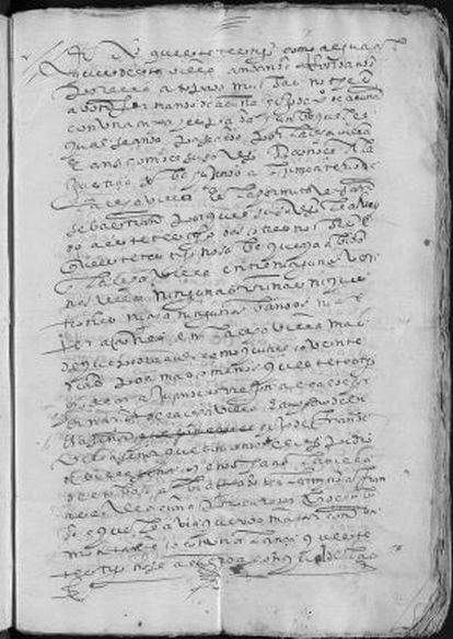 Página del proceso contra Francisco de Acuña.
