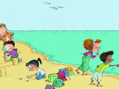 Una de las ilustraciones de 'Lola y la tortuga', el nuevo libro educativo de CaixaBank.