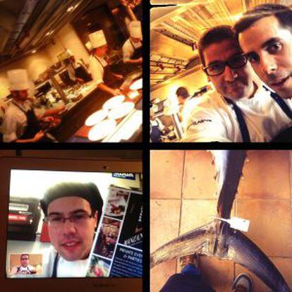 El chef malagueño Dani García cuelga en su Twitter imágenes de su cocina, sus videoconferencias o la compra de un atún en la Almadraba de Tarifa.
