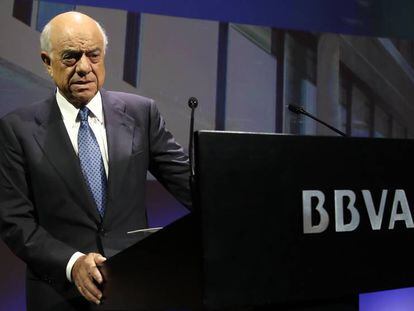 Francisco González, en la presentación de resultados del BBVA, en febrero de 2018.