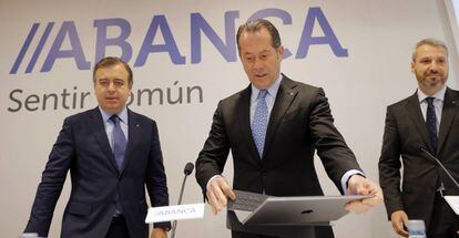 El presidente de Abanca, Juan Carlos Escotet, y el consejero delegado de la entidad, Francisco Botas.