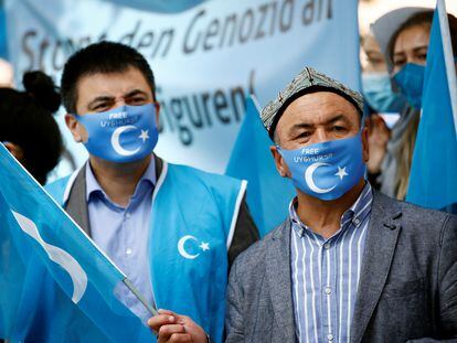 Protesta contra la represión de los uigures, el pasado septiembre en Berlín.