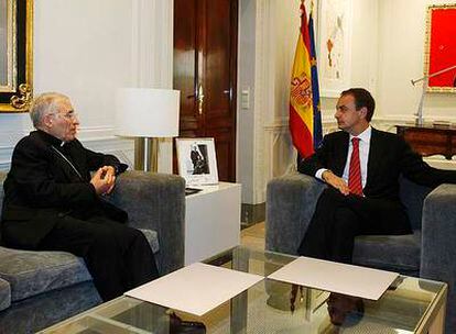 El cardenal Rouco, en su reunión con Rodríguez Zapatero el pasado 1 de agosto.