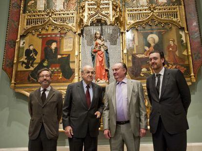 De izqda. a dcha., el secretario de Estado de Cultura, Jos&eacute; Mar&iacute;a Lassalle, Pl&aacute;cido Arango, el duque del Infantado y el director del Prado, Miguel Zugaza.