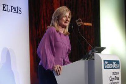 Arianna Huffington, durante la ceremonia de entrega de los IV Premios Cinco Días a la Innovación Empresarial, celebrada en Madrid el pasado octubre.