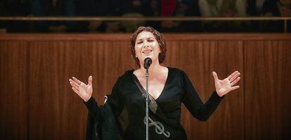 Estrella Morente en un concierto en el Auditorio Nacional, en Madrid.