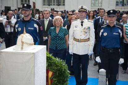 La alcaldesa de Madrid, Manuel Carmena, en la celebraci&oacute;n del &uacute;ltimo patr&oacute;n de la Polic&iacute;a Municipal.